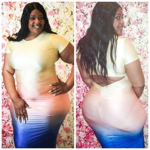 Ombre style maxi dress